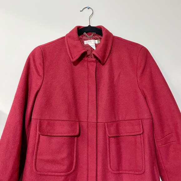 $90 J. CREW LINED WOOL COAT | RED | PETITE MEDIUM - Picture 8 of 12